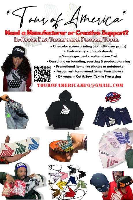 TOUR OF AMERICA fashion brand logo owned and operated by Lourde Corp., a New York based creative company